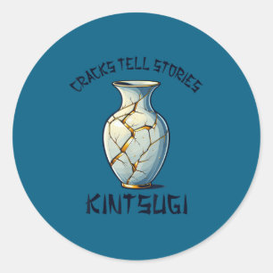 Kintsugi Kintsukuroi Imperfect Japanese Art Motiva Classic Round Sticker