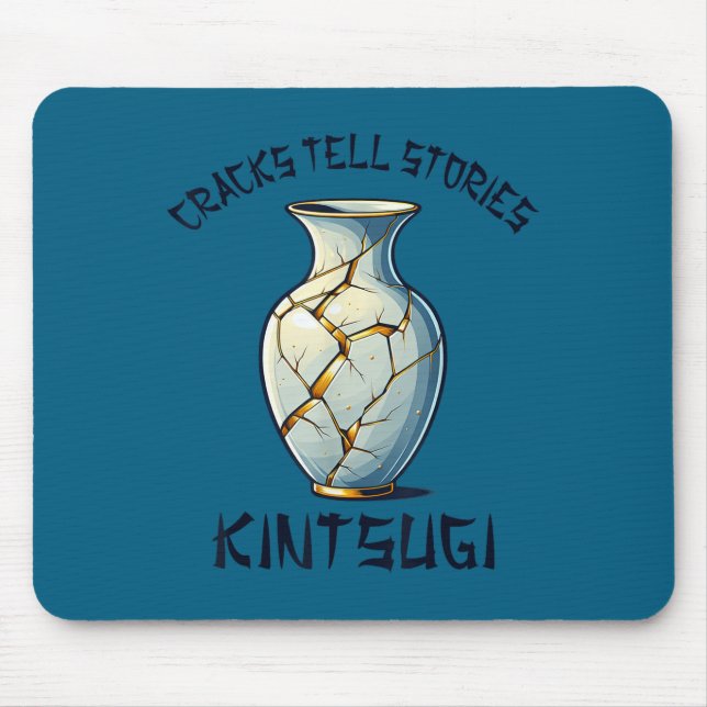 Kintsugi Kintsukuroi Imperfect Japanese Art Motiva Mouse Pad (Front)