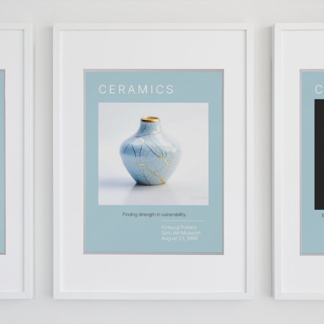 Kintsugi Pottery Poster Series | Pale blue (Creator Uploaded)