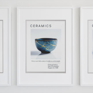 Kintsugi Pottery Poster Series | White