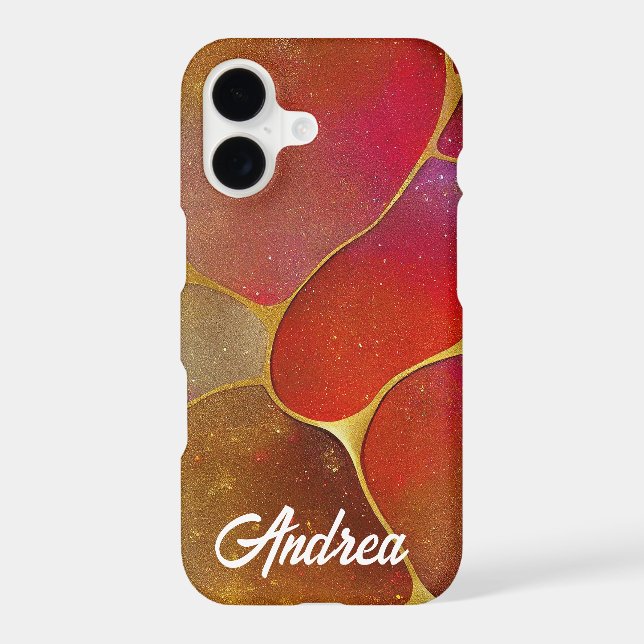 Kintsugi Red and Gold iPhone Case (Back)