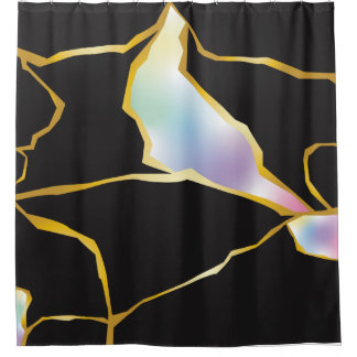 Kintsugi with Multicolor Jewel Tone Shower Curtain