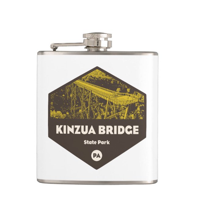 Kinzua Bridge State Park Pennsylvania Hip Flask (Front)