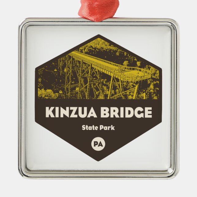 Kinzua Bridge State Park Pennsylvania Metal Tree Decoration (Front)