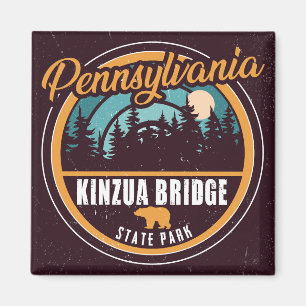 Kinzua Bridge State Park Pennsylvania Retro Badge Magnet