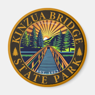 Kinzua Bridge State Park Pennsylvania Retro Badge Magnet