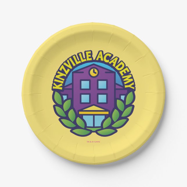 Kinzville Academy Logo Paper Plate (Front)