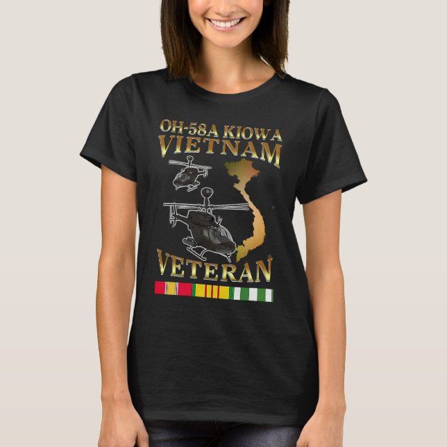 Kiowa helicopter Oh 58 Kiowa Vietnam veteran T-Shirt (Front)
