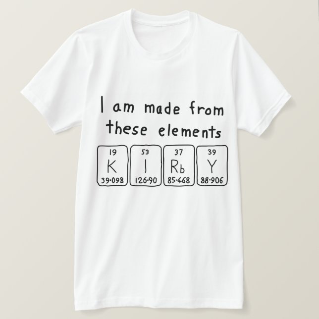 Kirby periodic table name shirt (Design Front)