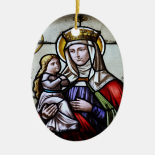 Kirchenfenster la Roche FR Suisse Ceramic Tree Decoration
