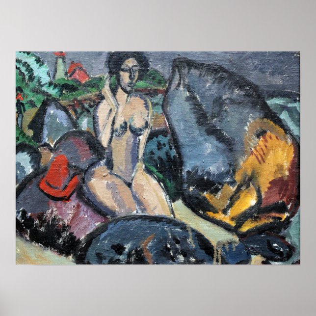 Kirchner - Bathers Between Stones 1912 Poster (Front)