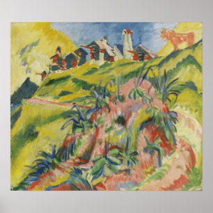 Kirchner - Bergdorf With Pink Cow 1919 Poster