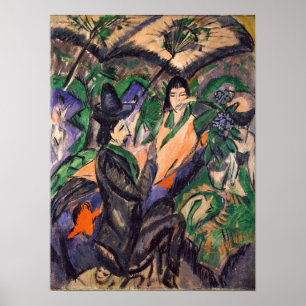 Kirchner - Couple Under Japanese Umbrella Poster