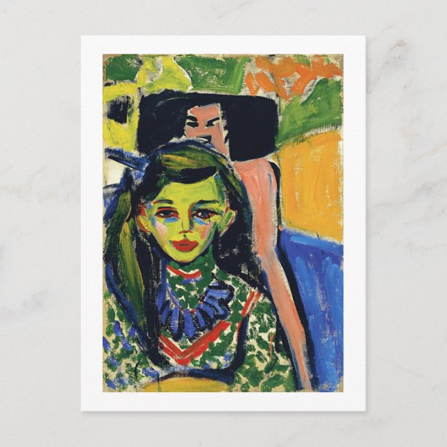 Kirchner Fränzi in Front of Carved Chair Postcard (Front)