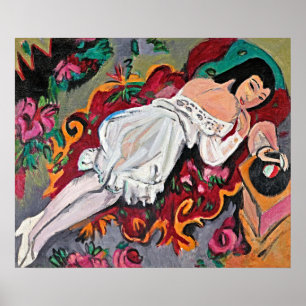 Kirchner Girl in White Chemise Art Poster