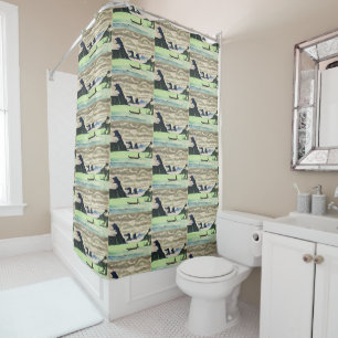 Kirchner Mountain Lake Expressionist Fine Art Shower Curtain