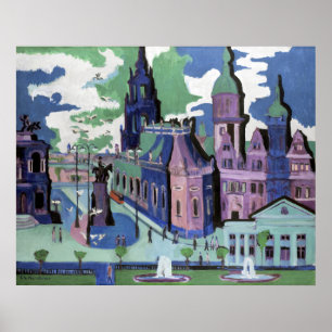  Kirchner View of Dresden Schlossplatz Fine Art Poster