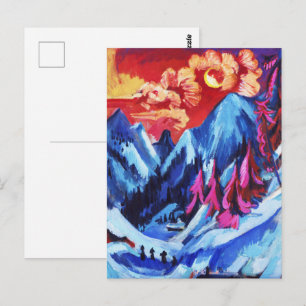 Kirchner Winter Landscape Moonlight Fine Art Postcard