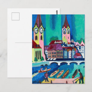 Kirchner Zurich Cityscape Expressionist Art Postcard
