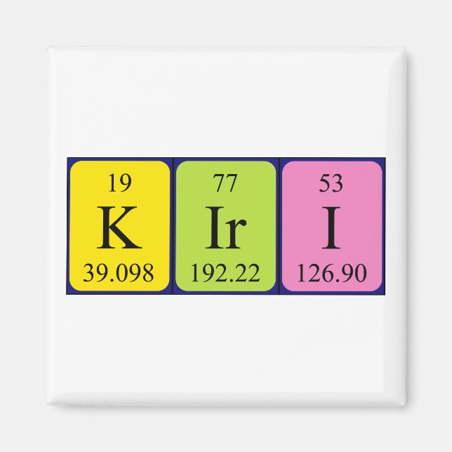 Kiri periodic table name magnet (Front)