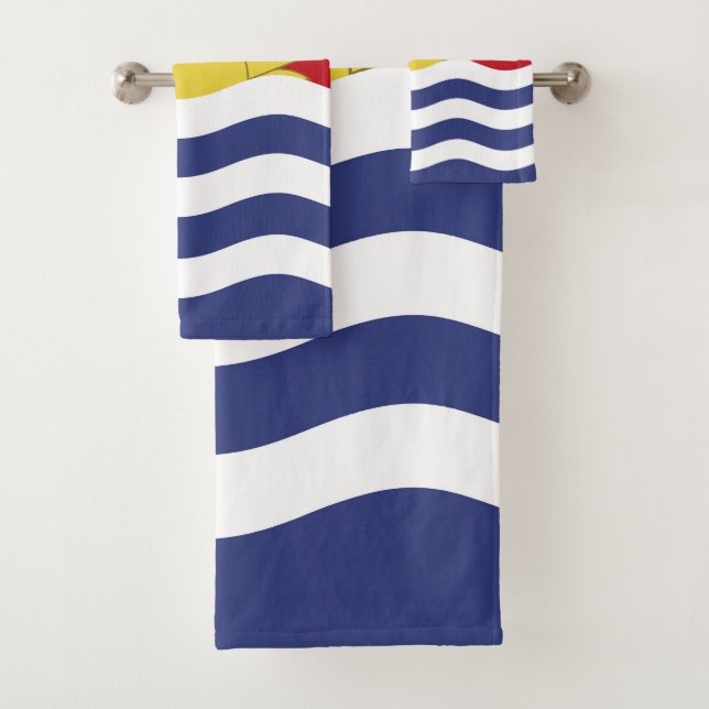 Kiribati flag bath towel set (Insitu)