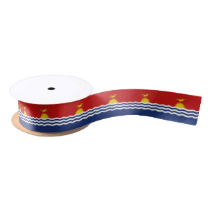 Kiribati Flag Satin Ribbon