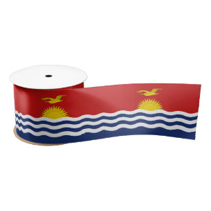 Kiribati Flag Satin Ribbon