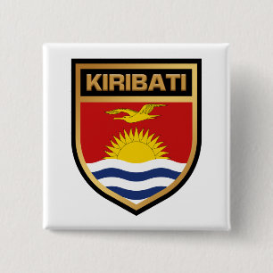 Kiribati Flag Shield 15 Cm Square Badge