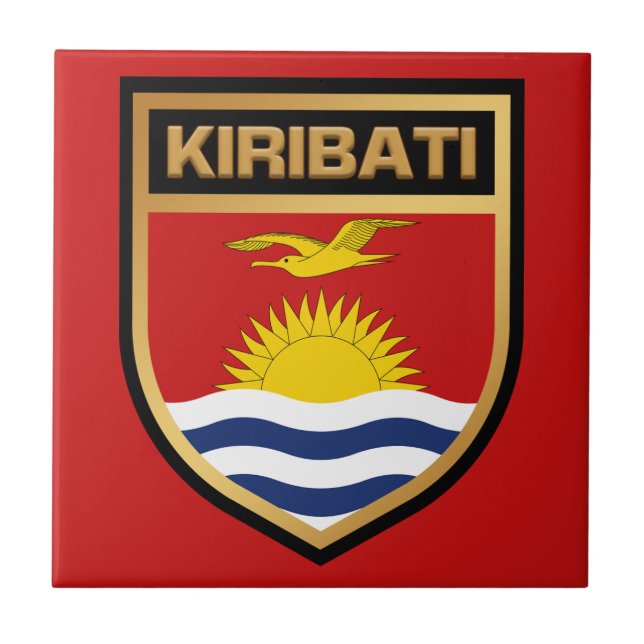 Kiribati Flag Shield Tile (Front)