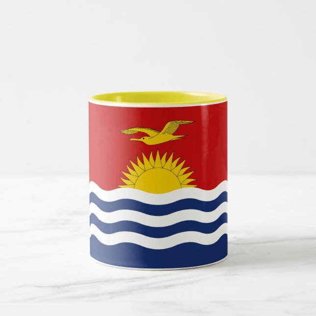 Kiribati Flag Two-Tone Coffee Mug (Center)