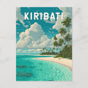Kiribati Illustration Travel Art Vintage Postcard