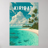 Kiribati Illustration Travel Art Vintage