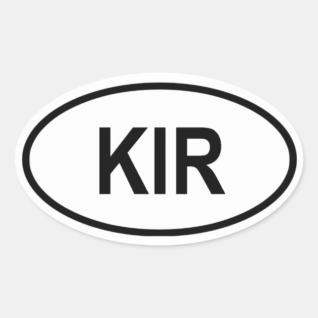 Kiribati "KIR" Oval Sticker (Front)