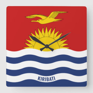 Kiribati National Flag Patriotic Square Wall Clock