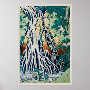 Kirifuri Waterfall  Fine Art Print. Vintage Poster