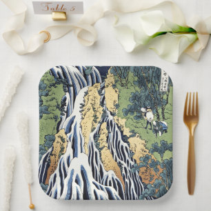 Kirifuri waterfall near Kurokami mountain Housai Paper Plate