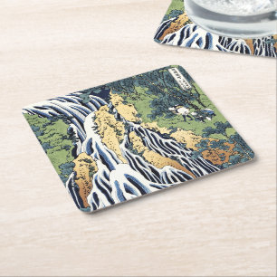 Kirifuri waterfall near Kurokami mountain Housai Square Paper Coaster