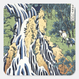 Kirifuri waterfall near Kurokami mountain Housai Square Sticker