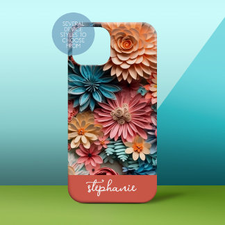 kirigami flowers - boho colours paper craft