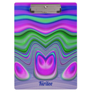 KIRILEE ~ 3D! Pink, Purple, Green, Blue Clipboard