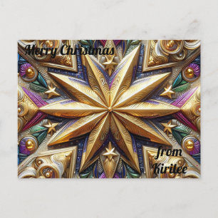 KIRILEE ~ CHRISTMAS ~ 3D star pattern ~ Postcard