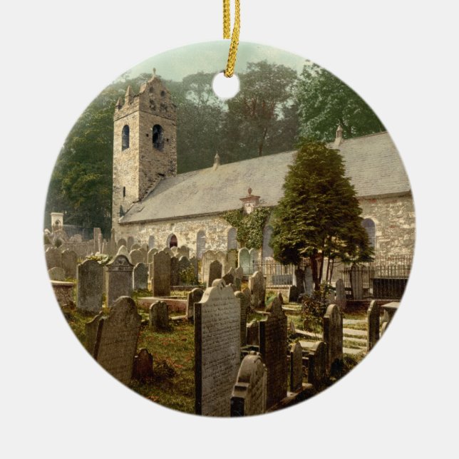 Kirk Braddan, Douglas, Isle of Man, England Ceramic Tree Decoration (Front)