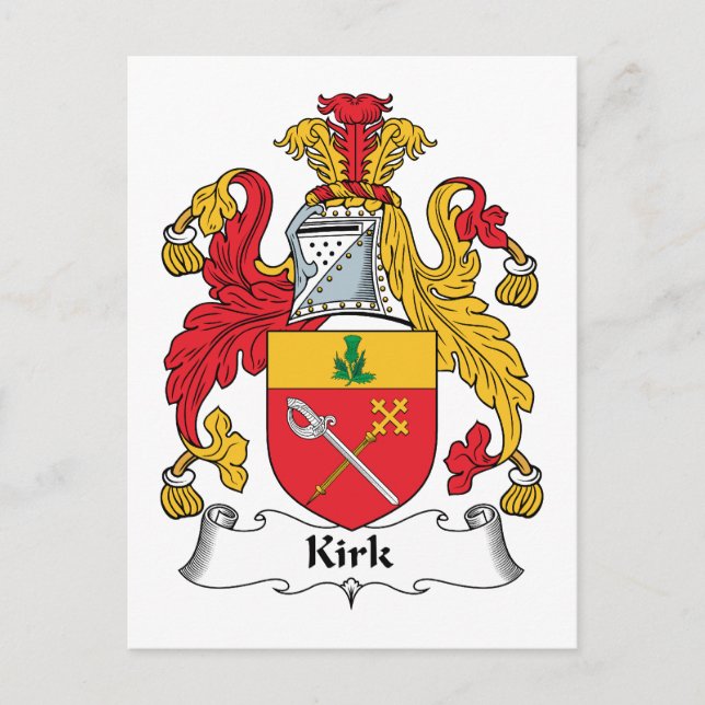 Kirk Family Crest Postcard (Front)