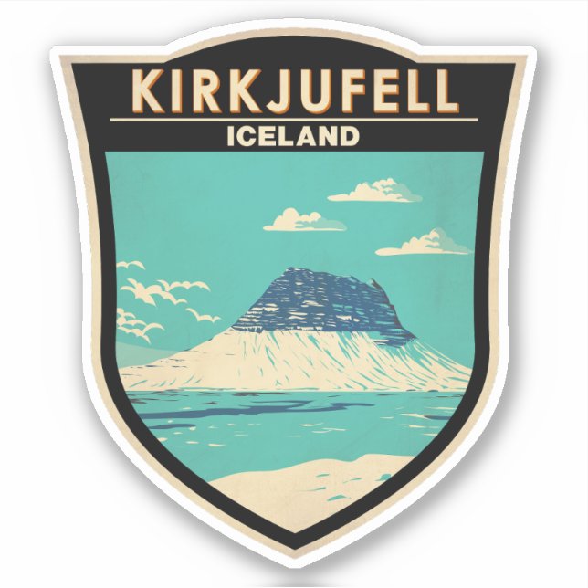 Kirkjufell Iceland Travel Art Vintage (Front)