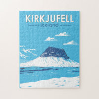 Kirkjufell Iceland Travel Art Vintage