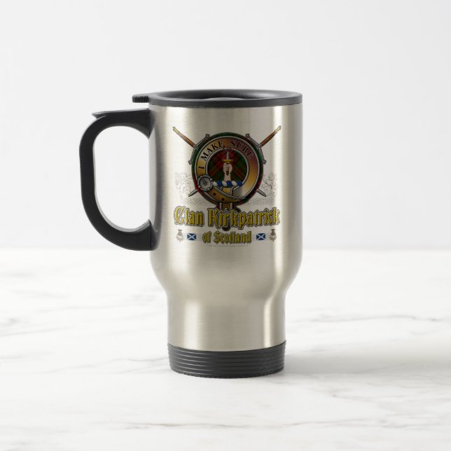 Kirkpatrick Clan Badge Travel Mug (Left)