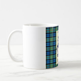 Kirkpatrick Crest on AncientColquhoun Tartan Coffee Mug