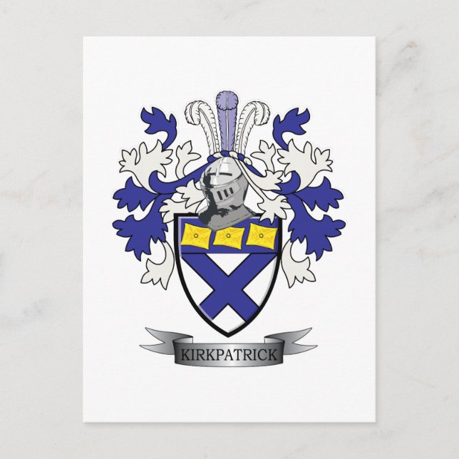 Kirkpatrick Family Crest Coat of Arms Postcard (Front)