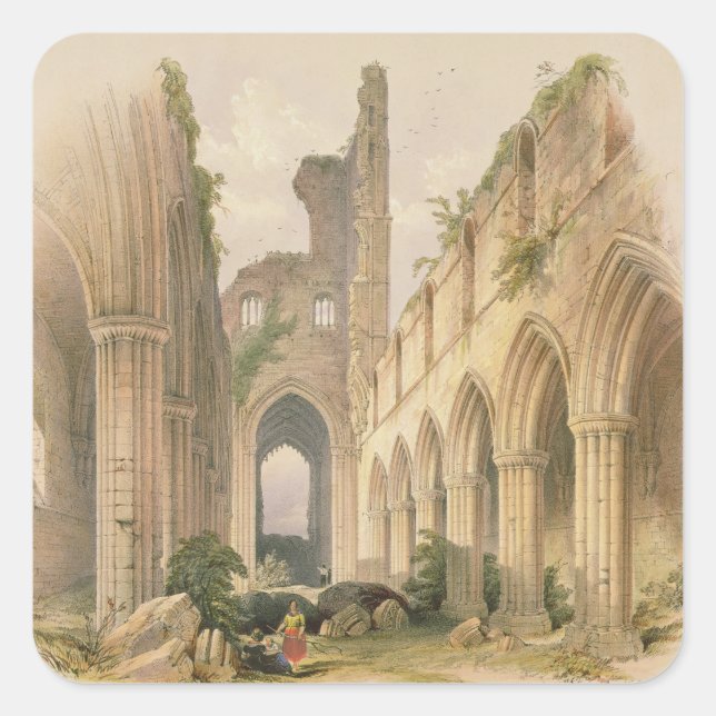 Kirkstall Abbey, the Nave and Choir, from 'The Mon Square Sticker (Front)