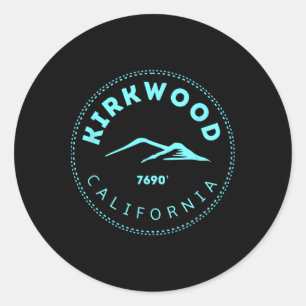 Kirkwood California Mountain Town - Elevated Ca Sk Classic Round Sticker